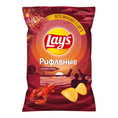 Чипсы Lay's рифленые Лобстер, 140г