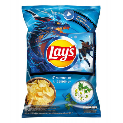 Чипсы Lay's Сметана и зелень, 225г